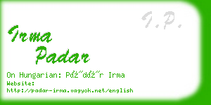 irma padar business card